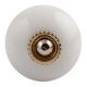 White Golden Fitting Ceramic Cabinet Knob
